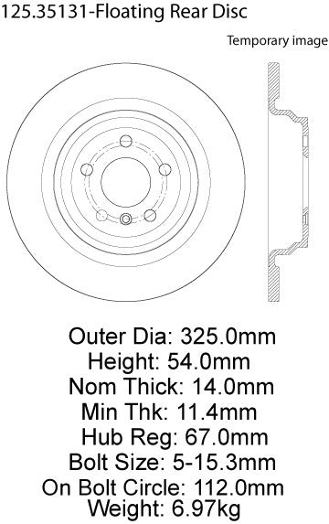 Stoptech Centric Premium High Carbon Brake Rotor 125.35131