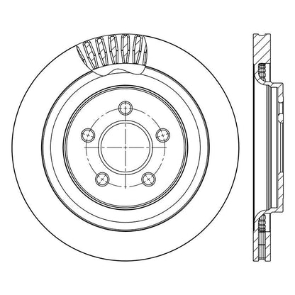 Centric Parts Disc Brake Rotor High Carbon Alloy with Advanced Metallurgy for 2015-2022 Ford Mustang 125.61109