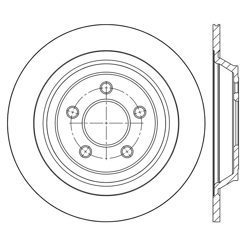 Centric Parts Disc Brake Rotor High Carbon Alloy with Advanced Metallurgy for 2015-2022 Ford Mustang 125.61111