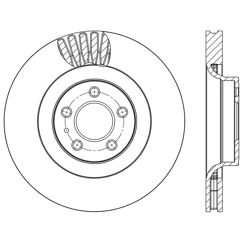 Stoptech Centric 15-18 Ford Mustang Front Premium High-Carbon Rotor 125.61114