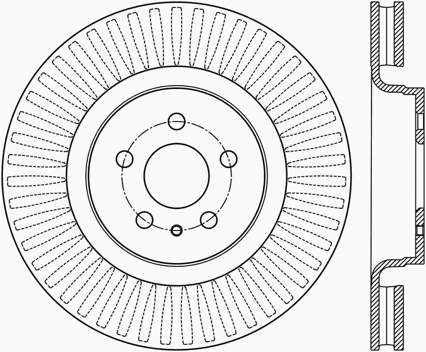 Centric Parts Disc Brake Rotor High Carbon Alloy with Advanced Metallurgy for 2015-2023 Ford Edge Fusion Lincoln Continental MKX MKZ Nautilus