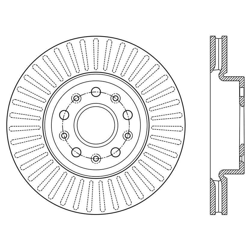 Centric Parts Disc Brake Rotor High Carbon Alloy with Advanced Metallurgy for 2014-2019 Cadillac CTS, 2016-2020 Chevrolet Camaro