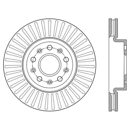 Centric Parts Disc Brake Rotor High Carbon Alloy with Advanced Metallurgy for 2014-2019 Cadillac CTS, 2016-2020 Chevrolet Camaro