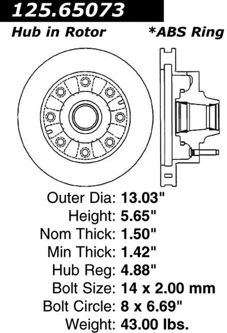 Centric Parts Disc Brake Rotor and Hub Assembly High Carbon Alloy for 2000-2002 Ford Excursion, F-250 Super Duty 1999-2002, F-350 Super Duty 1999-2002 125.65073