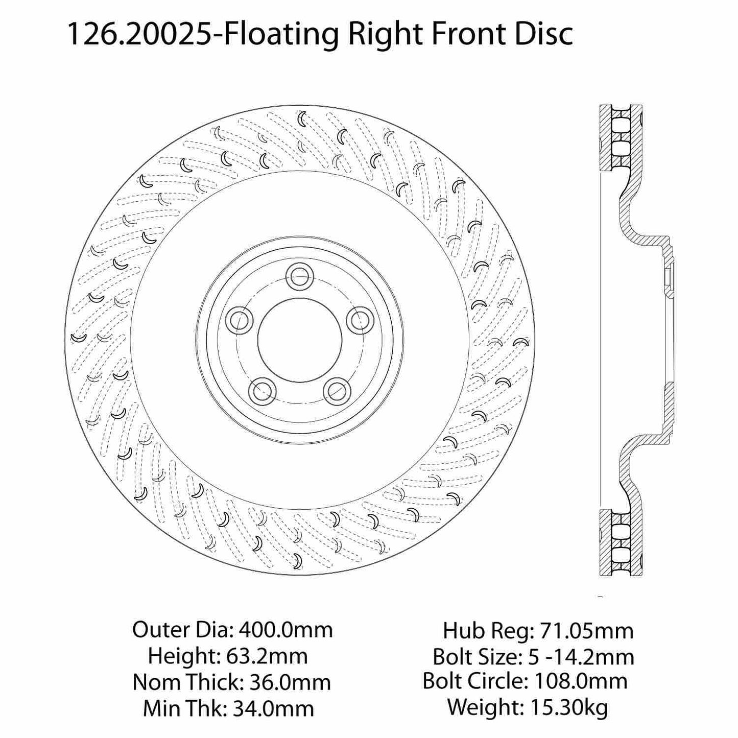 Stoptech Centric Slotted OE Design Brake Rotor 126.20025