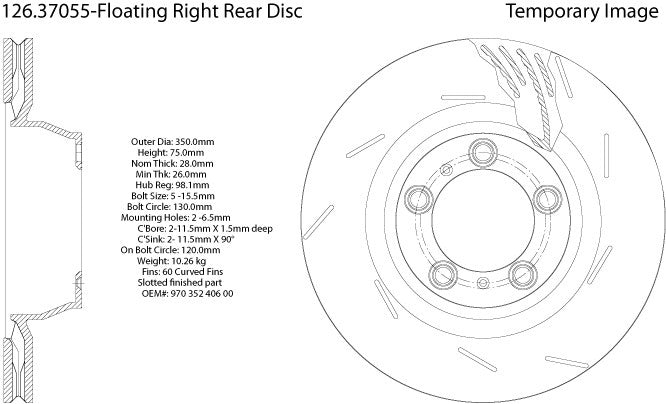 Stoptech Centric Slotted OE Design Brake Rotor 126.37055