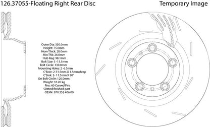 Stoptech Centric Slotted OE Design Brake Rotor 126.37055