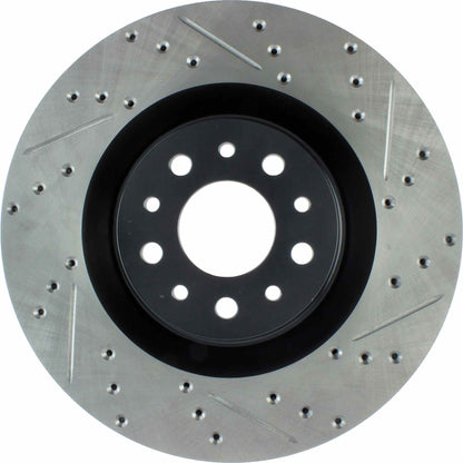 StopTech 2014-2015 Fiat 500L Front Left Slotted & Drilled Sport Brake Rotor 127.04006L