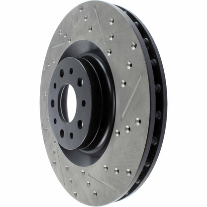 StopTech 2014-2015 Fiat 500L Front Left Slotted & Drilled Sport Brake Rotor 127.04006L