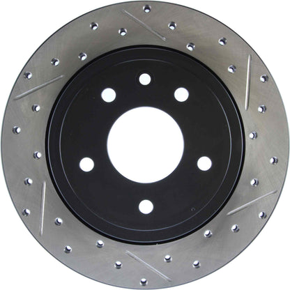 StopTech 98-03 Jaguar XJ8/Vanden Plas / 94-01 XJs / 97-06 XK8 Slotted & Drilled Left Rear Rotor 127.20013L