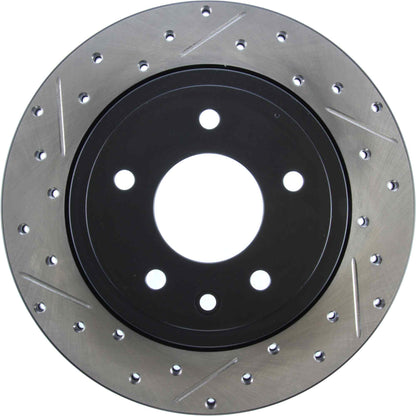 StopTech 98-03 Jaguar XJ8/Vanden Plas / 94-01 XJs / 97-06 XK8 Slotted & Drilled Right Rear Rotor 127.20013R