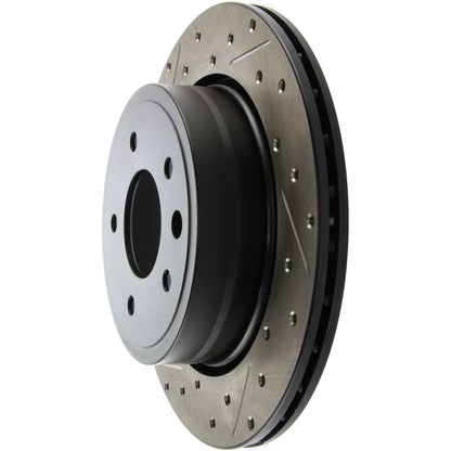 StopTech 98-03 Jaguar XJ8/Vanden Plas / 94-01 XJs / 97-06 XK8 Slotted & Drilled Right Rear Rotor 127.20013R