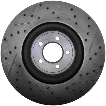StopTech Sport Drilled/Slotted Brake Rotor; Front Right