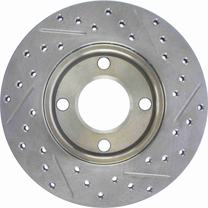 StopTech 84-87 Audi 4000 Quattro Sport Slotted & Drilled Front Right Rotor 127.33018R