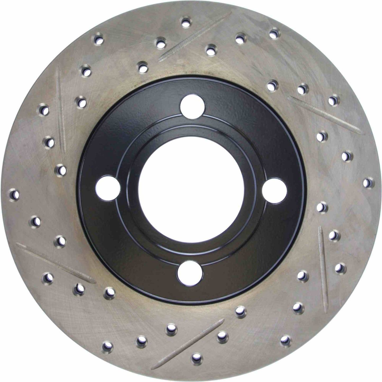 StopTech 84-87 Audi 4000 Quattro Sport Slotted & Drilled Front Right Rotor 127.33018R