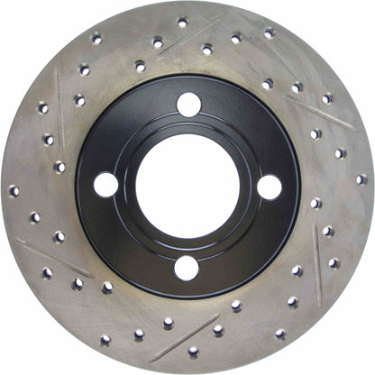 StopTech 84-87 Audi 4000 Quattro Sport Slotted & Drilled Front Right Rotor 127.33018R