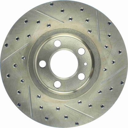 StopTech Sport Drilled/Slotted Brake Rotor; Front Right