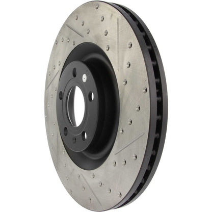 StopTech Sport Drilled/Slotted Brake Rotor; Front Left