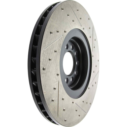StopTech Sport Drilled/Slotted Brake Rotor; Front Right