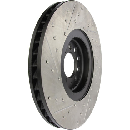 StopTech Sport Drilled/Slotted Brake Rotor; Front Left