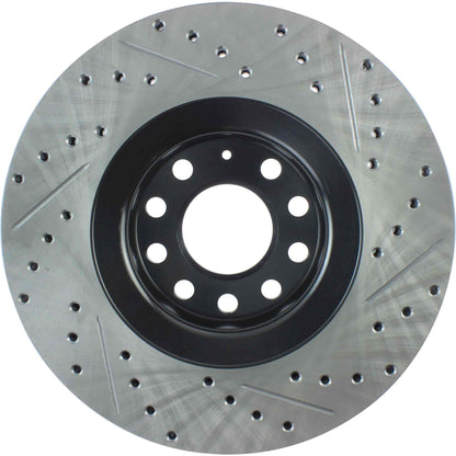 StopTech Sport Drilled/Slotted Brake Rotor; Front Right
