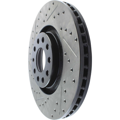 StopTech Sport Drilled/Slotted Brake Rotor; Front Right