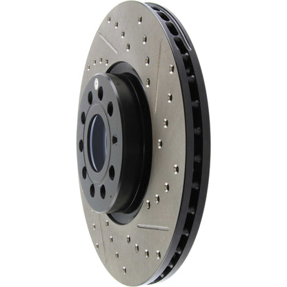 StopTech 06-18 Audi A3 SportStop Cryo Slotted & Drilled Front Left Rotor 127.33098CL
