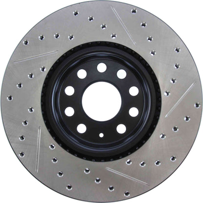 StopTech 06-18 Audi A3 SportStop Cryo Slotted & Drilled Front Right Rotor 127.33098CR