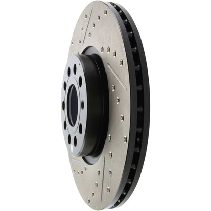 StopTech 06-18 Audi A3 SportStop Cryo Slotted & Drilled Front Right Rotor 127.33098CR