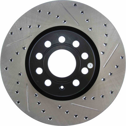 StopTech Sport Drilled/Slotted Brake Rotor; Front Left