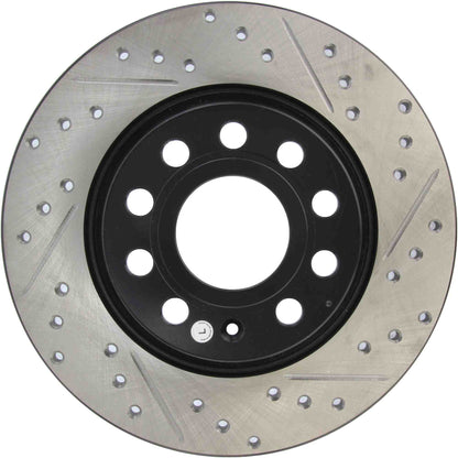 StopTech Sport Drilled/Slotted Brake Rotor; Rear Left