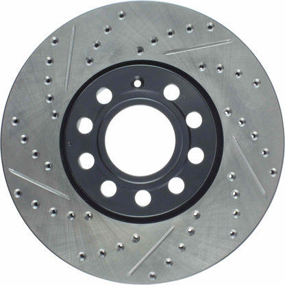 StopTech Sport Drilled/Slotted Brake Rotor; Front Right