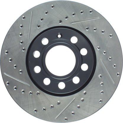 StopTech Sport Drilled/Slotted Brake Rotor; Front Right