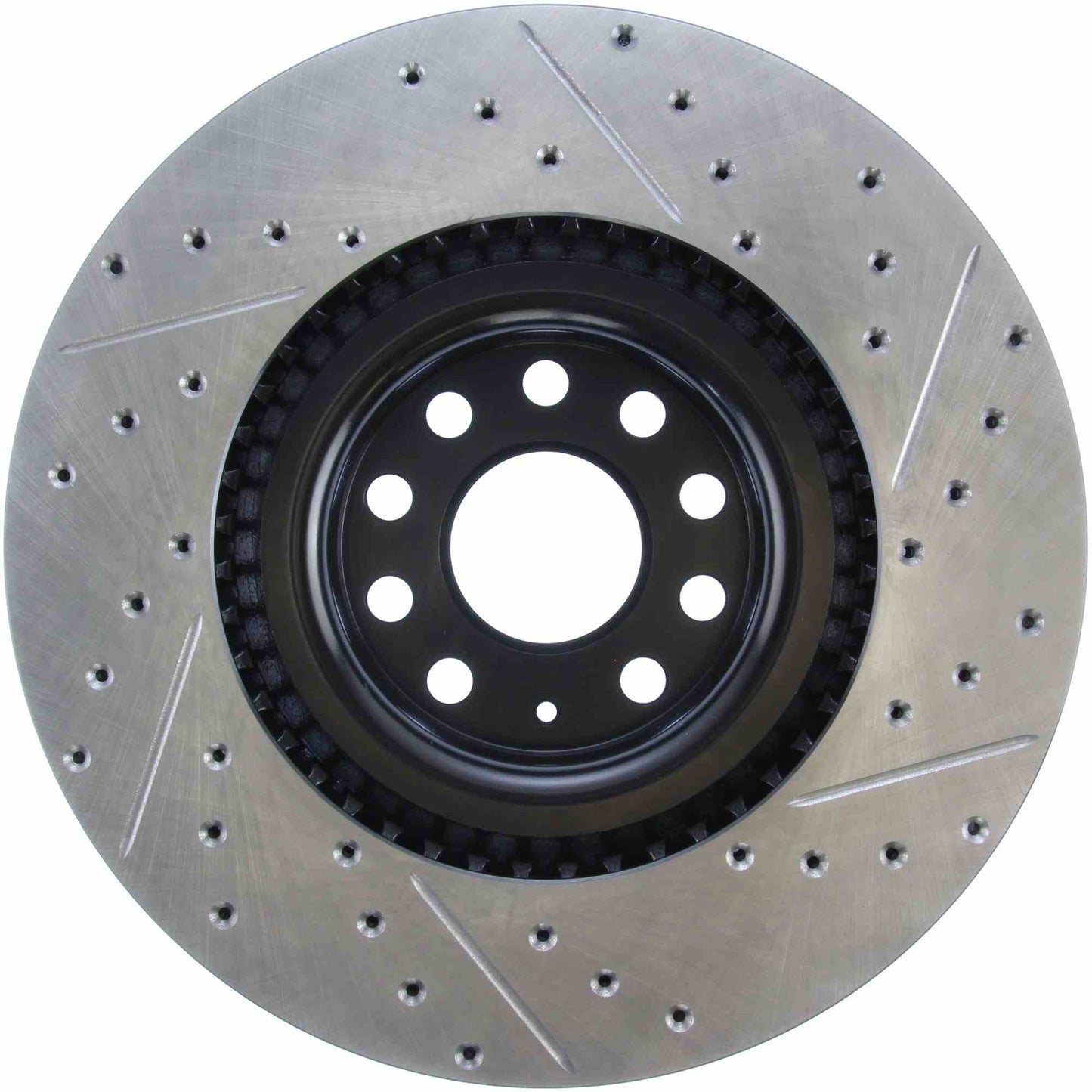 StopTech 08-12 Audi S3 SportStop Cryo Slotted & Drilled Front Right Rotor 127.33112CR