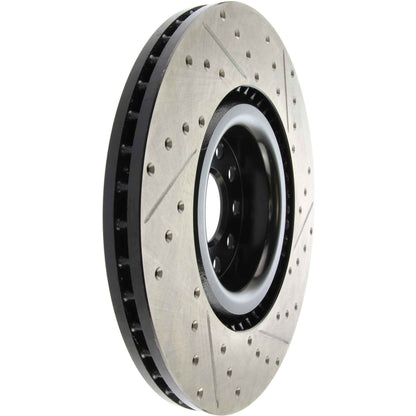 StopTech 08-12 Audi S3 SportStop Cryo Slotted & Drilled Front Right Rotor 127.33112CR