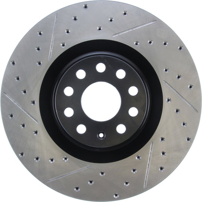 StopTech Sport Drilled/Slotted Brake Rotor; Front Right