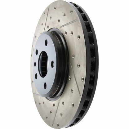 StopTech Sport Drilled/Slotted Brake Rotor; Front Right