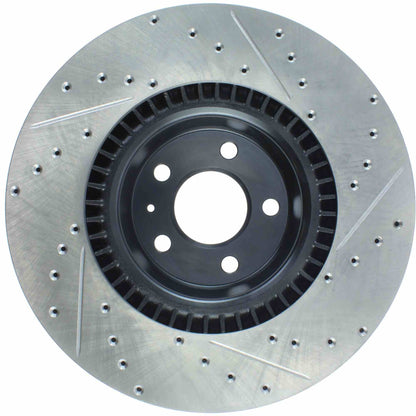 StopTech Sport Drilled/Slotted Brake Rotor; Front Right