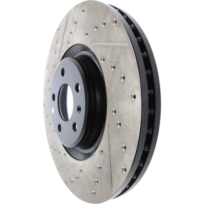 StopTech Sport Drilled/Slotted Brake Rotor; Front Right