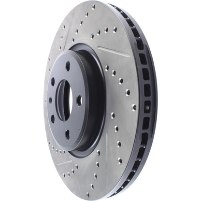 StopTech Sport Drilled/Slotted Brake Rotor; Front Right