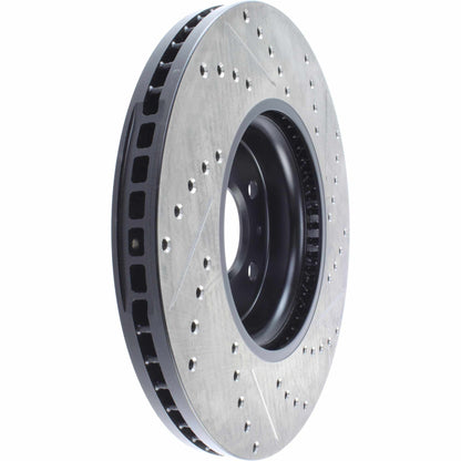 StopTech Sport Drilled/Slotted Brake Rotor; Front Right