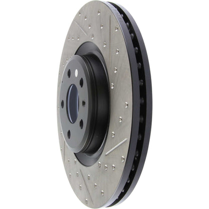 StopTech Sport Drilled/Slotted Brake Rotor; Front Left