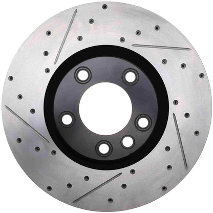 StopTech 11-18 Porsche Cayenne Sport Slotted & Drilled Front Right Brake Rotor 127.33141R