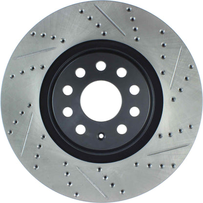 StopTech Sport Drilled/Slotted Brake Rotor; Front Left