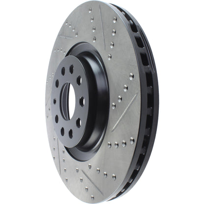 StopTech Sport Drilled/Slotted Brake Rotor; Front Left