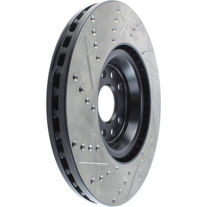 StopTech Sport Drilled/Slotted Brake Rotor; Front Left