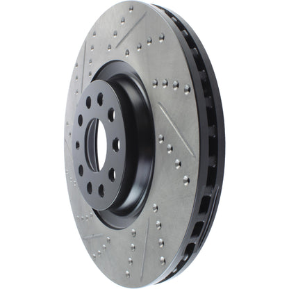 StopTech Sport Drilled/Slotted Brake Rotor; Front Right