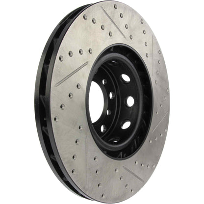 StopTech Sport Drilled/Slotted Brake Rotor; Front Right