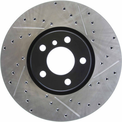 StopTech 07-13 BMW X5 Slotted & Drilled Cryo Sport Left Front Brake Rotor 127.34096CL