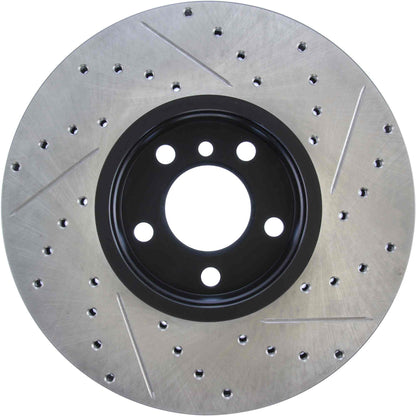 Stoptech 07-18 BMW X5 / 08-19 BMW X6 Sportstop Cryo Drilled & Slotted Rotor - Front Right 127.34098CR